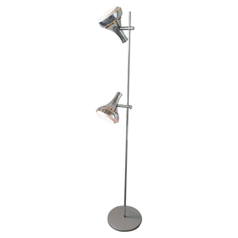 View of Vintage Silver Floor Lamp, 1960s For Sale at 1stDibs