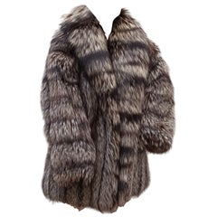 Used Silver Fox Fur Coat, Belgium, 1980s