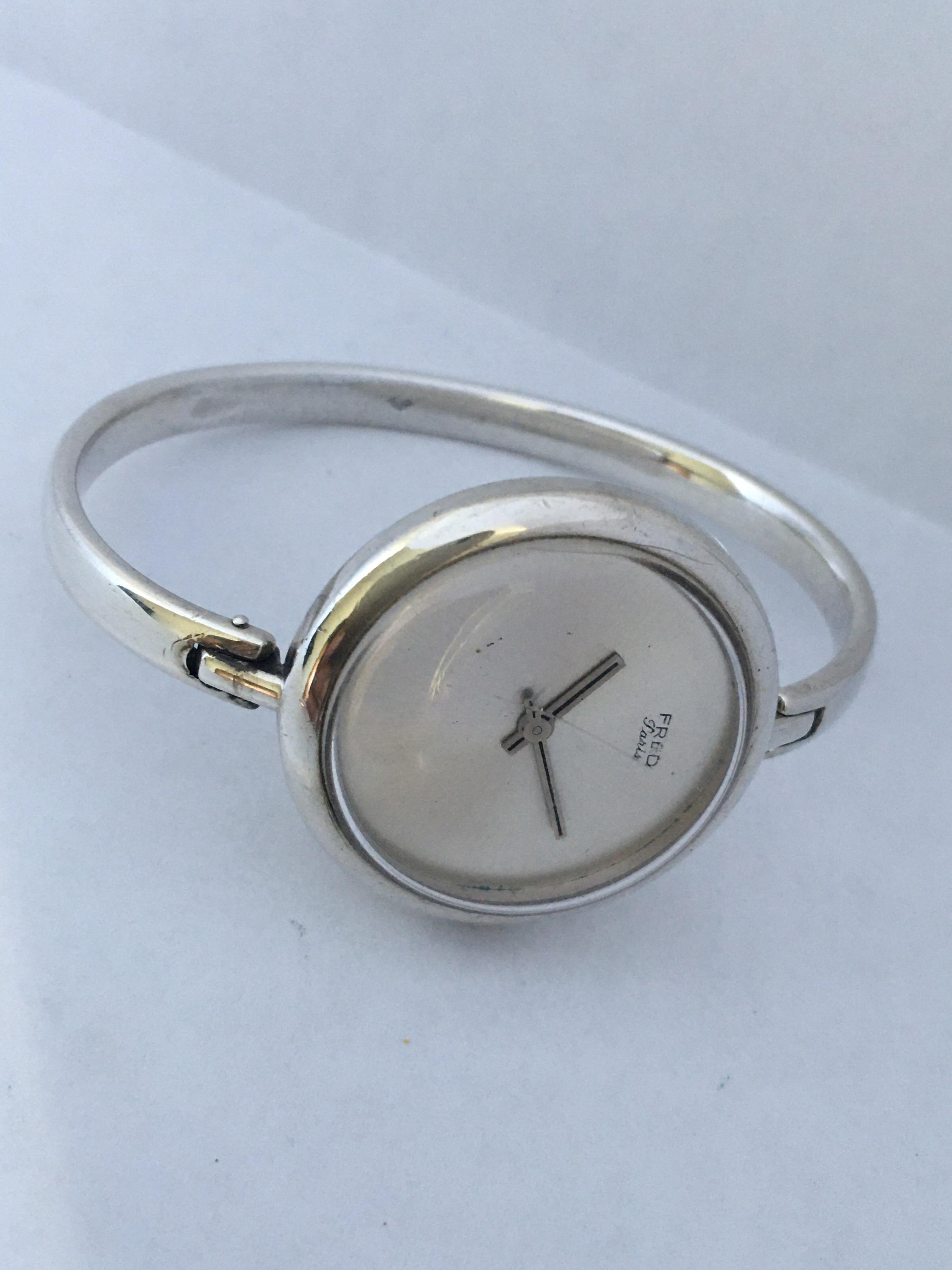 Women's or Men's Vintage Silver Fred Ladies Mechanical Watch For Sale