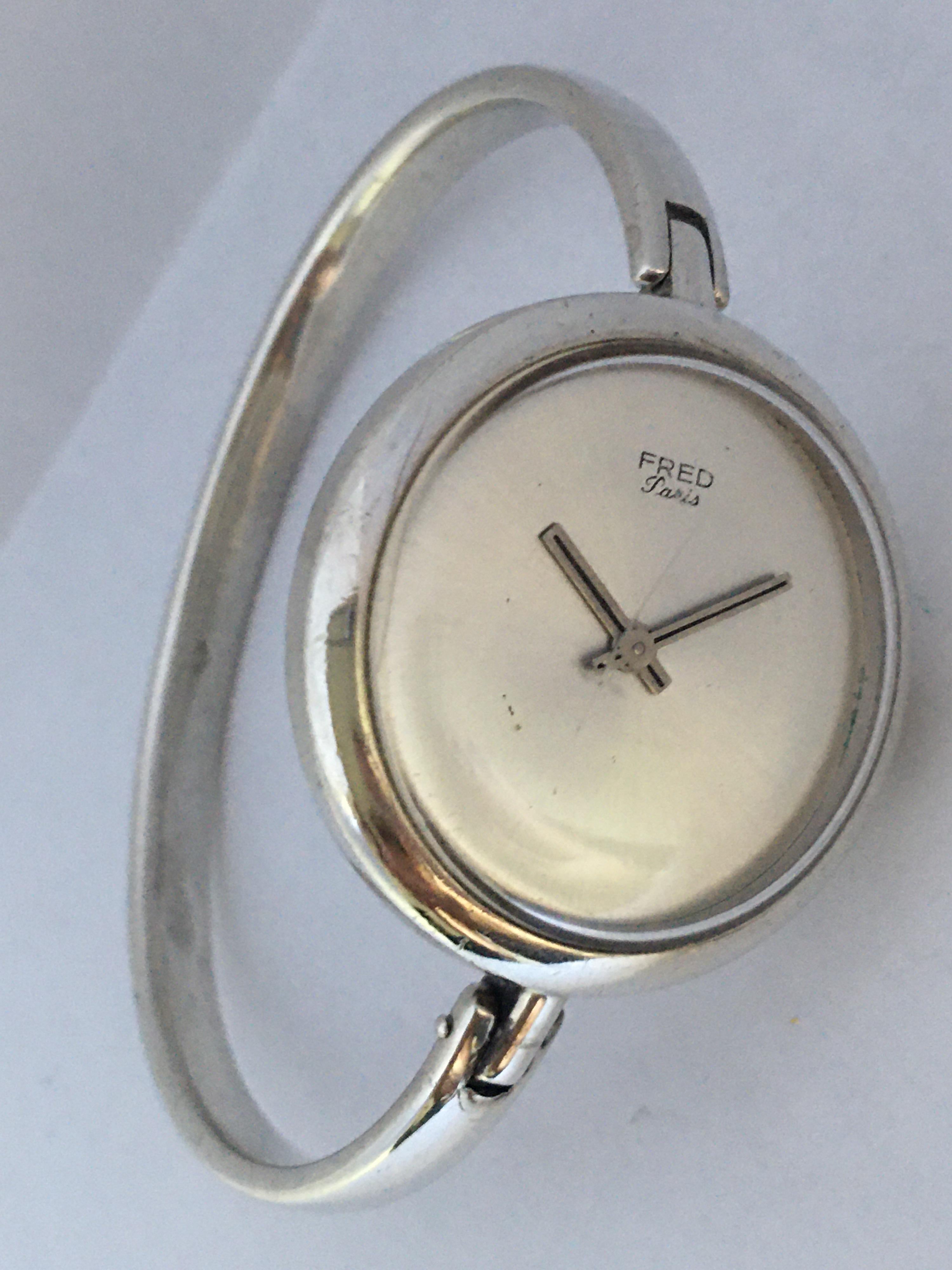 Vintage Silver Fred Ladies Mechanical Watch For Sale 1