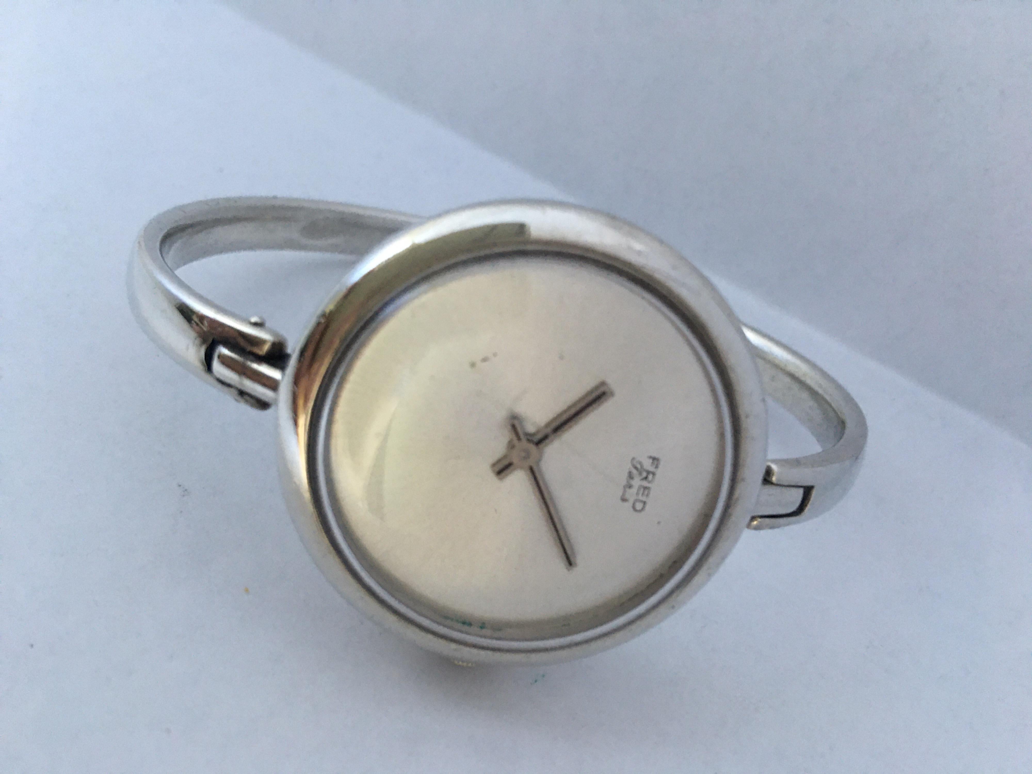 Vintage Silver Fred Ladies Mechanical Watch For Sale 2