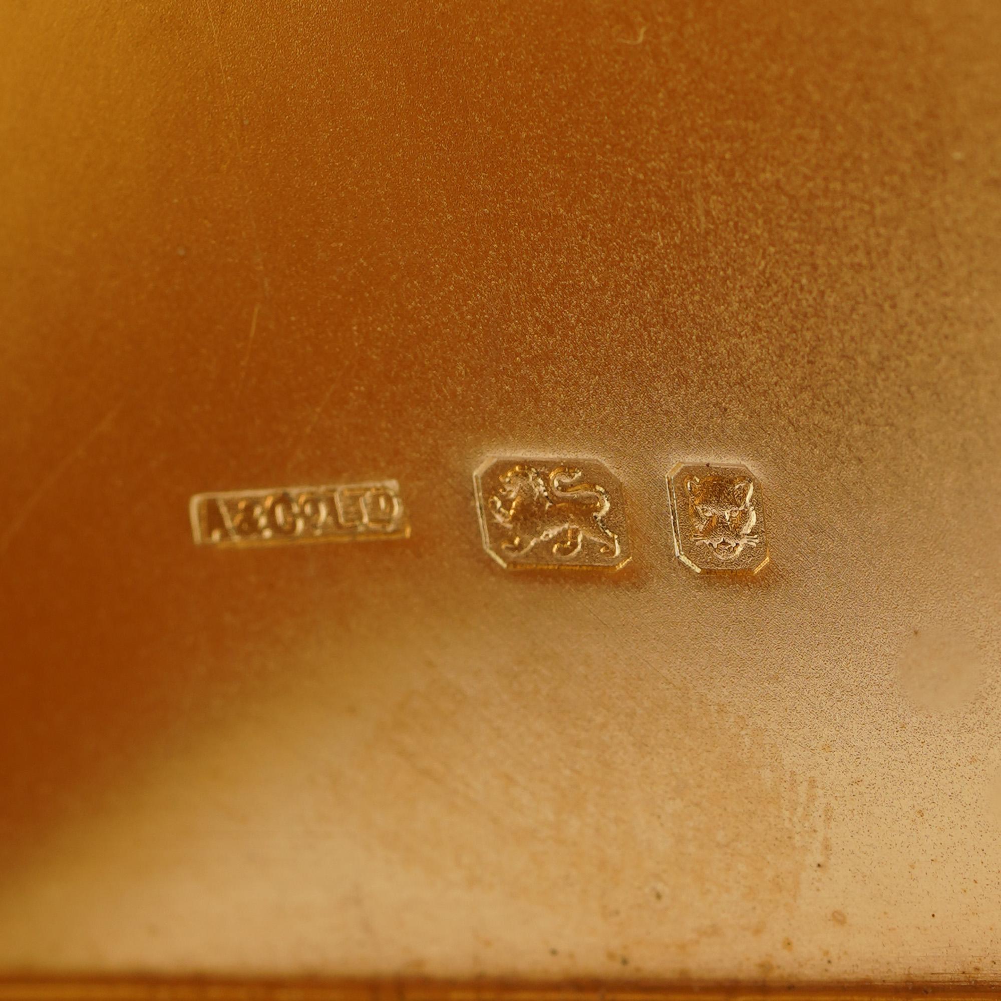 Asprey  caja compacta art déco de plata dorada, 1939 mediados del siglo XX en venta