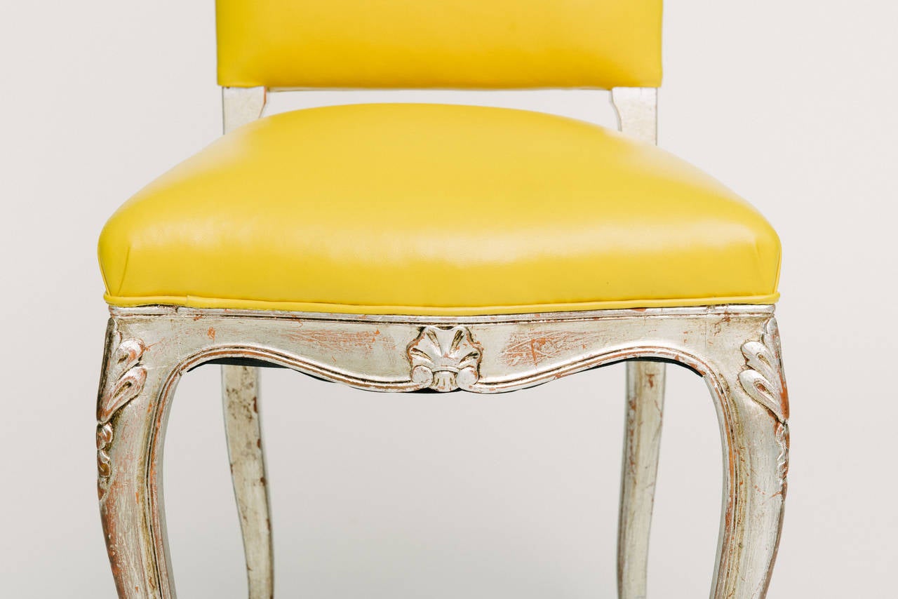 20th Century Vintage Silver Gilt Louis XV Chair