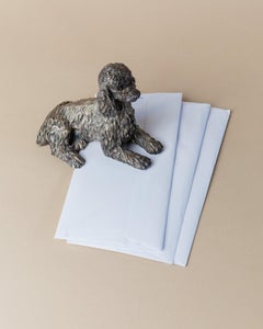 Vintage Silver-Glazed Poodle Figurine – Metal Sculpture, Paperweight, Italy 70s