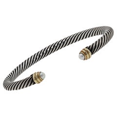 Yurman Perlen-Kabelarmband aus Silber / Gold