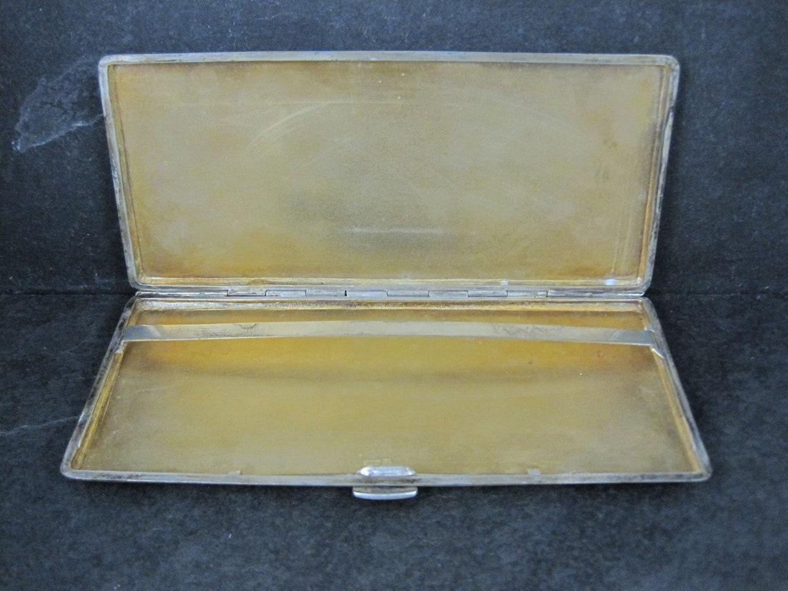 Women's or Men's Vintage Silver Hand Chased Dragon Cigarette Case For Sale
