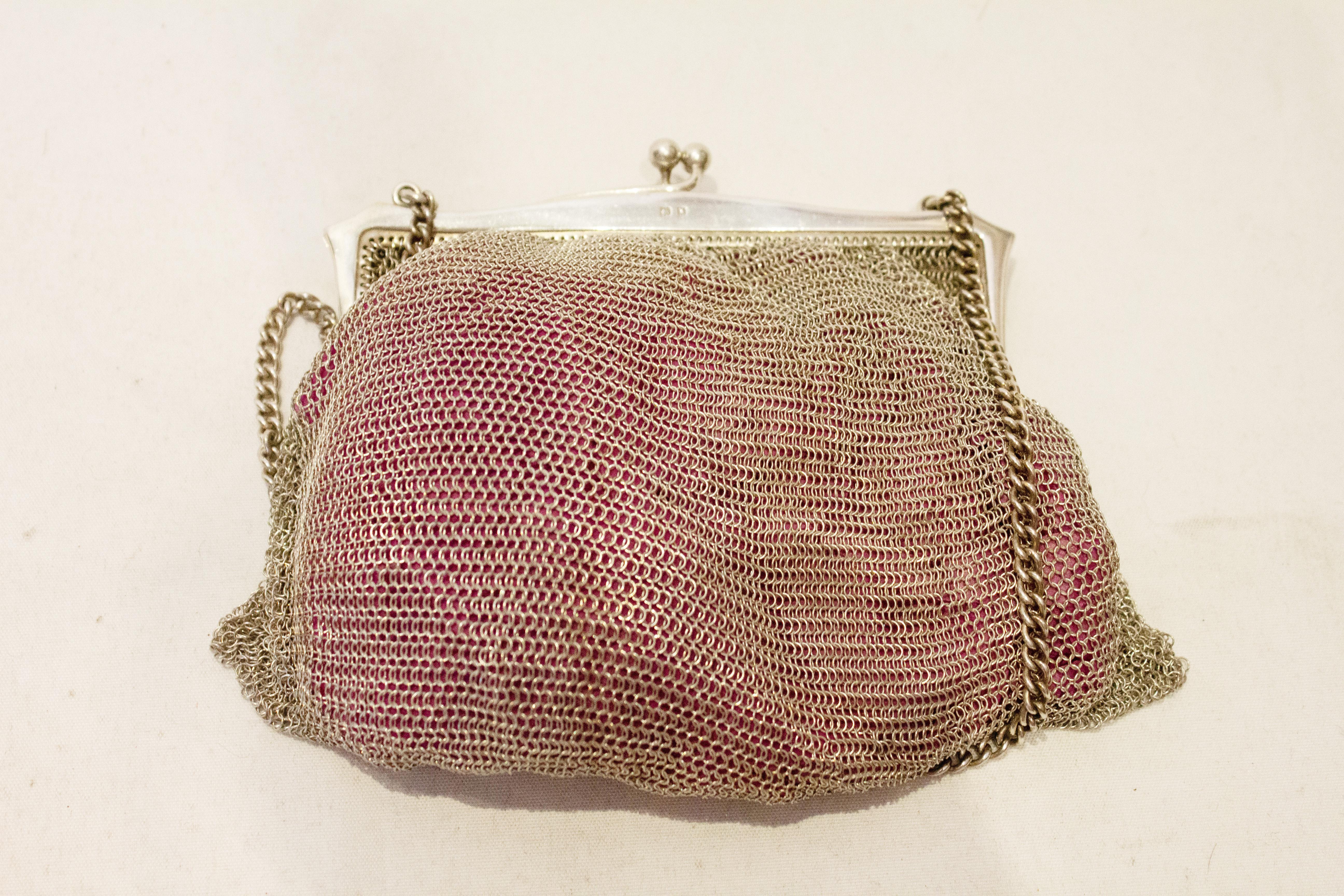 Beige Vintage  Silver Handbag, 1922 Birmingham
