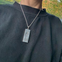 Vintage Silver Ingot Pendant Necklace