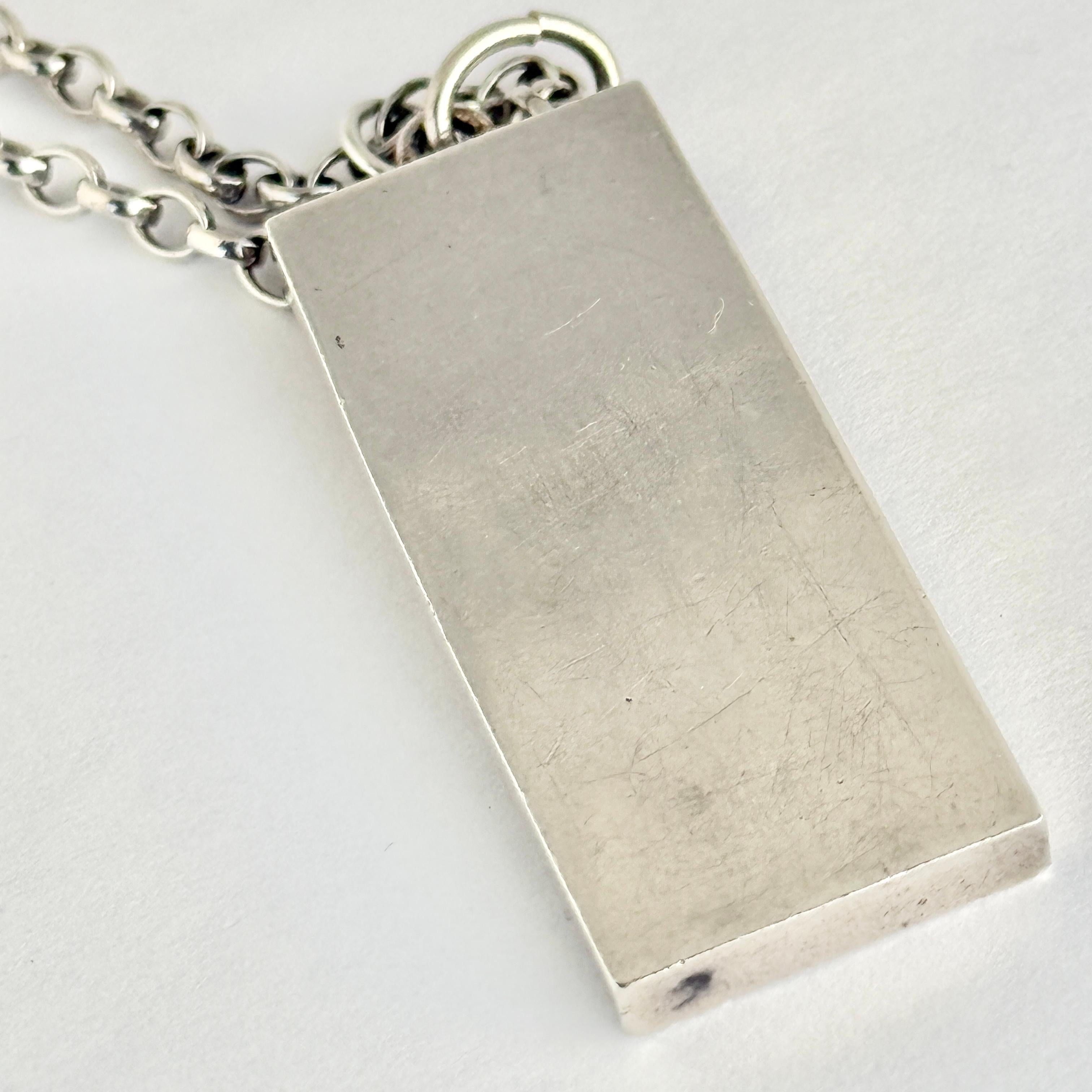 Collana con ciondolo in lingotti d'argento vintage In condizioni buone in vendita a Chipping Campden, GB