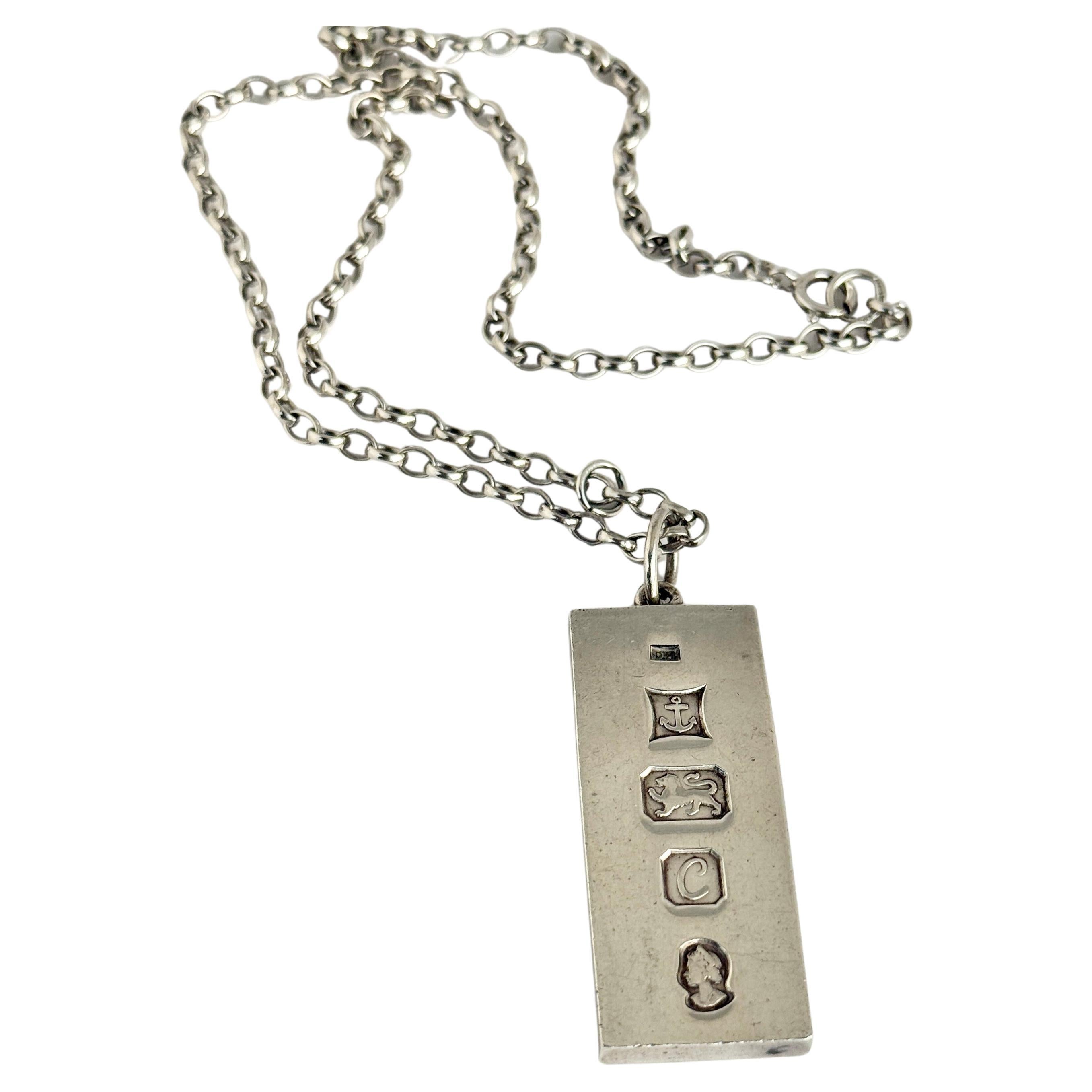 Collana con ciondolo in lingotti d'argento vintage