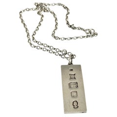 Collana con ciondolo in lingotti d'argento vintage