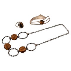 Vintage Silver Jewelry with Tiger Eye