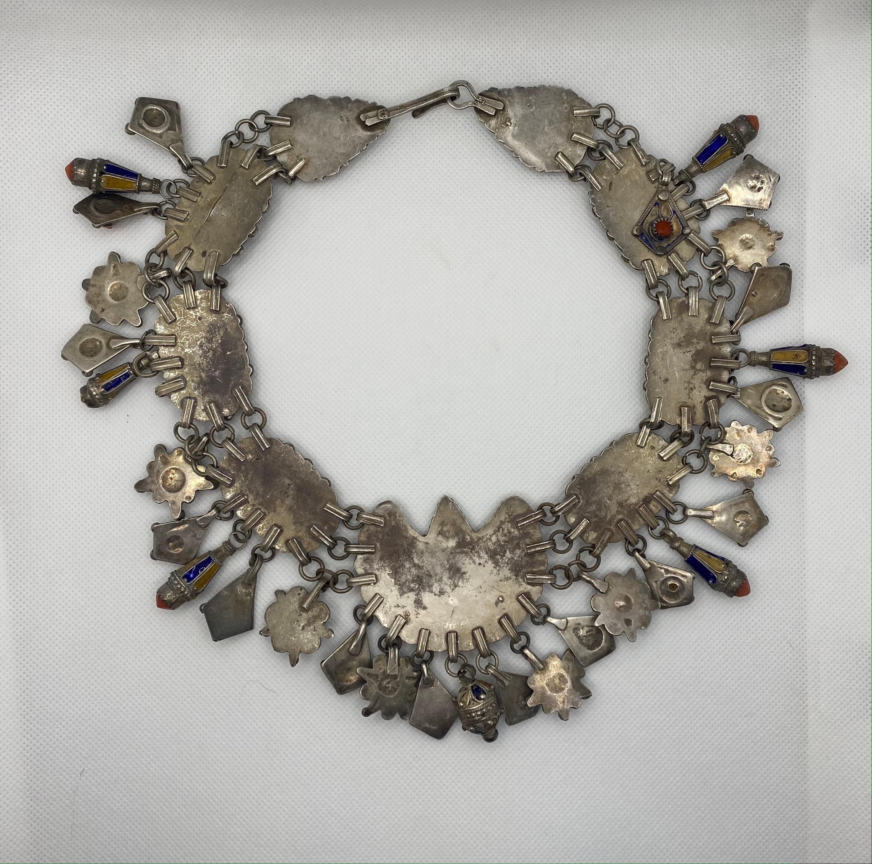 vintage silver kabyle necklace In Excellent Condition In BORDEAUX, FR