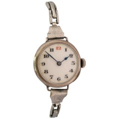 Vintage Silver Ladies Mechanical Trench Watch