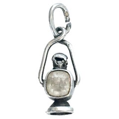Vintage Silver Lantern Charm Pendant