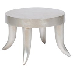 Vintage Silver Leaf Tusk Stool by Bill Sofield for Baker