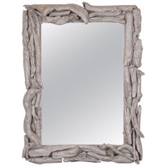Vintage Silver Leafed Driftwood Mirror
