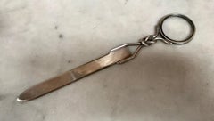 Vintage Silver Letter Opener with Magnifying Glass, Italy, 1980s