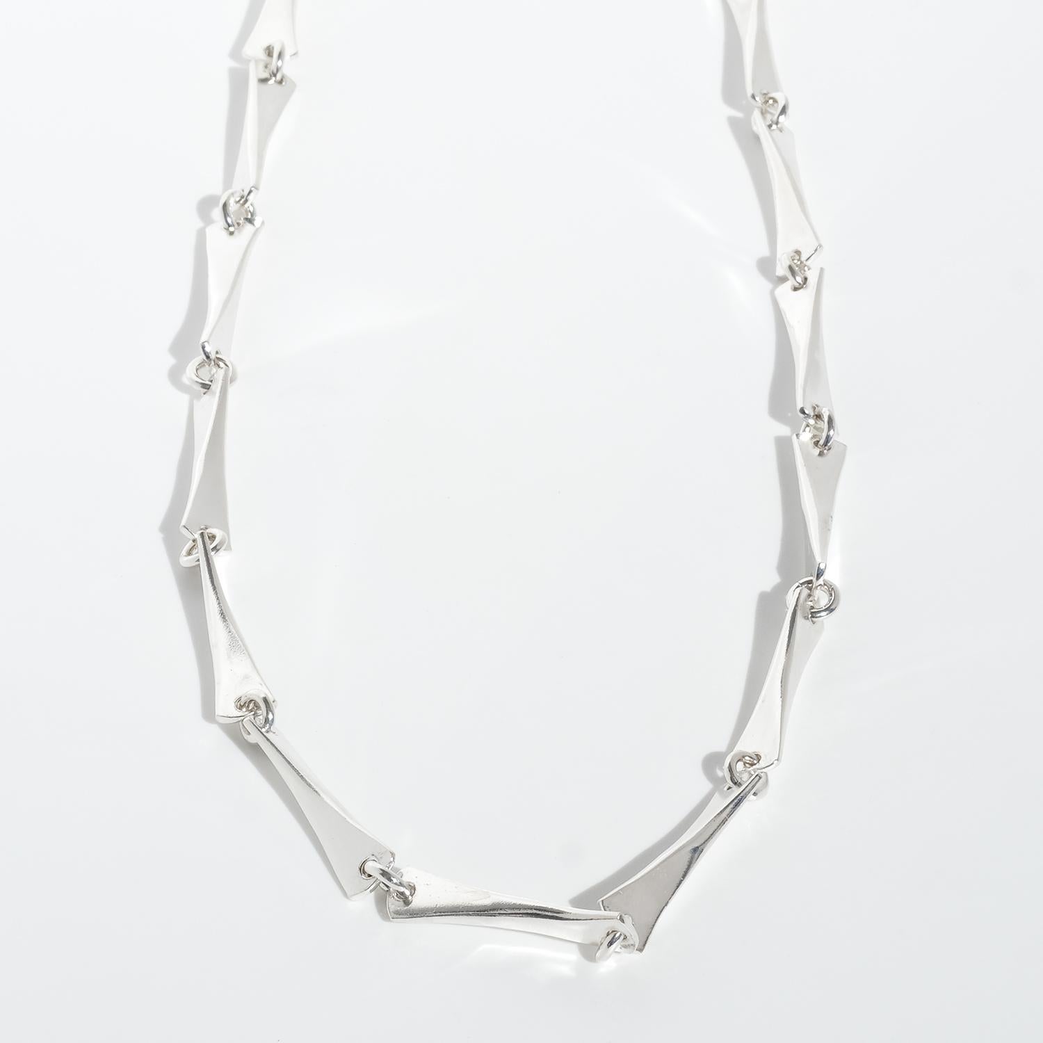 Collana d'argento vintage A Link di Göran Kuhlin del 1971 in vendita 1