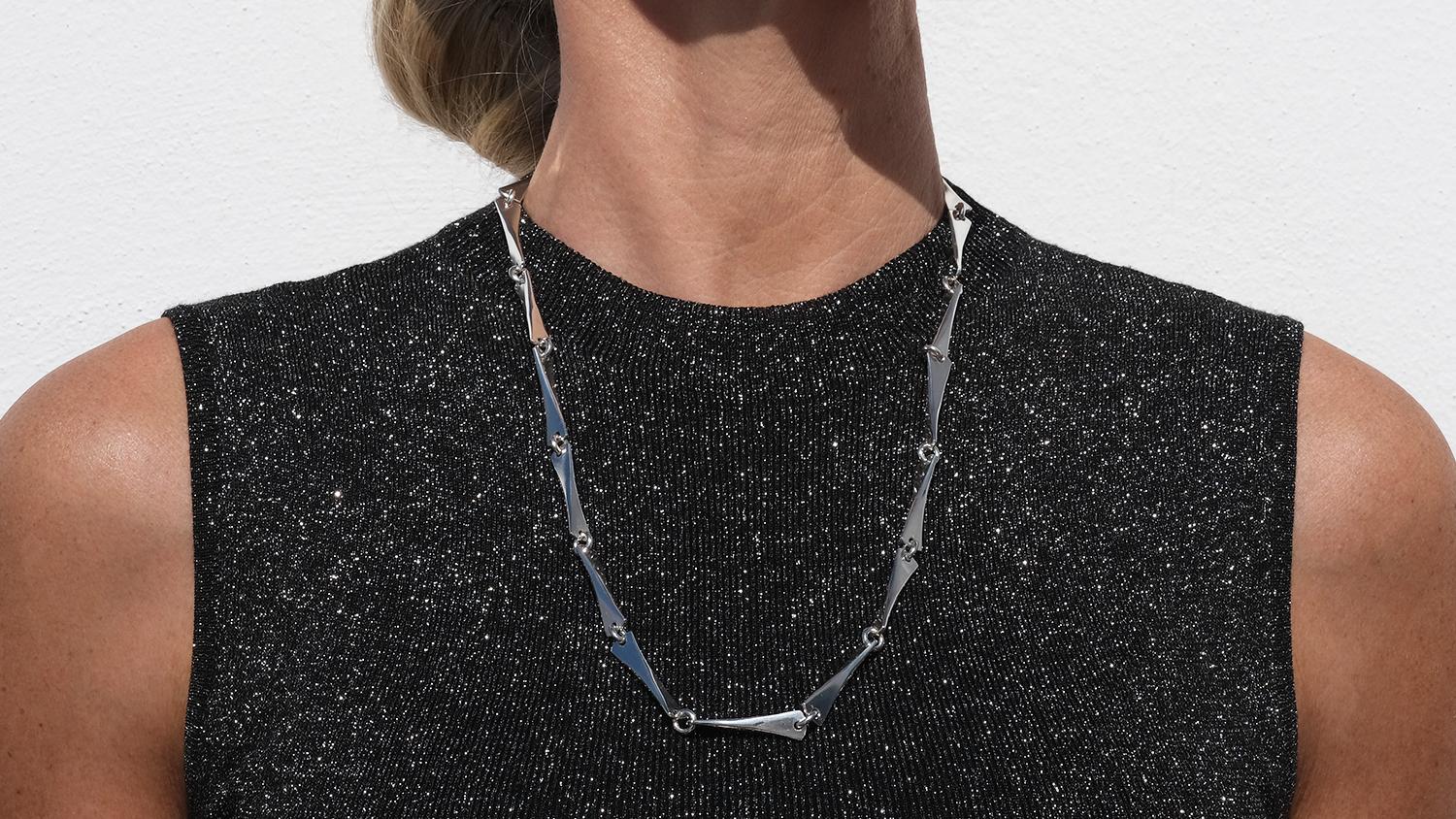 Collana d'argento vintage A Link di Göran Kuhlin del 1971 in vendita 3