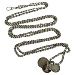Collar Longuard Vintage De Plata Con Charms Decorativos