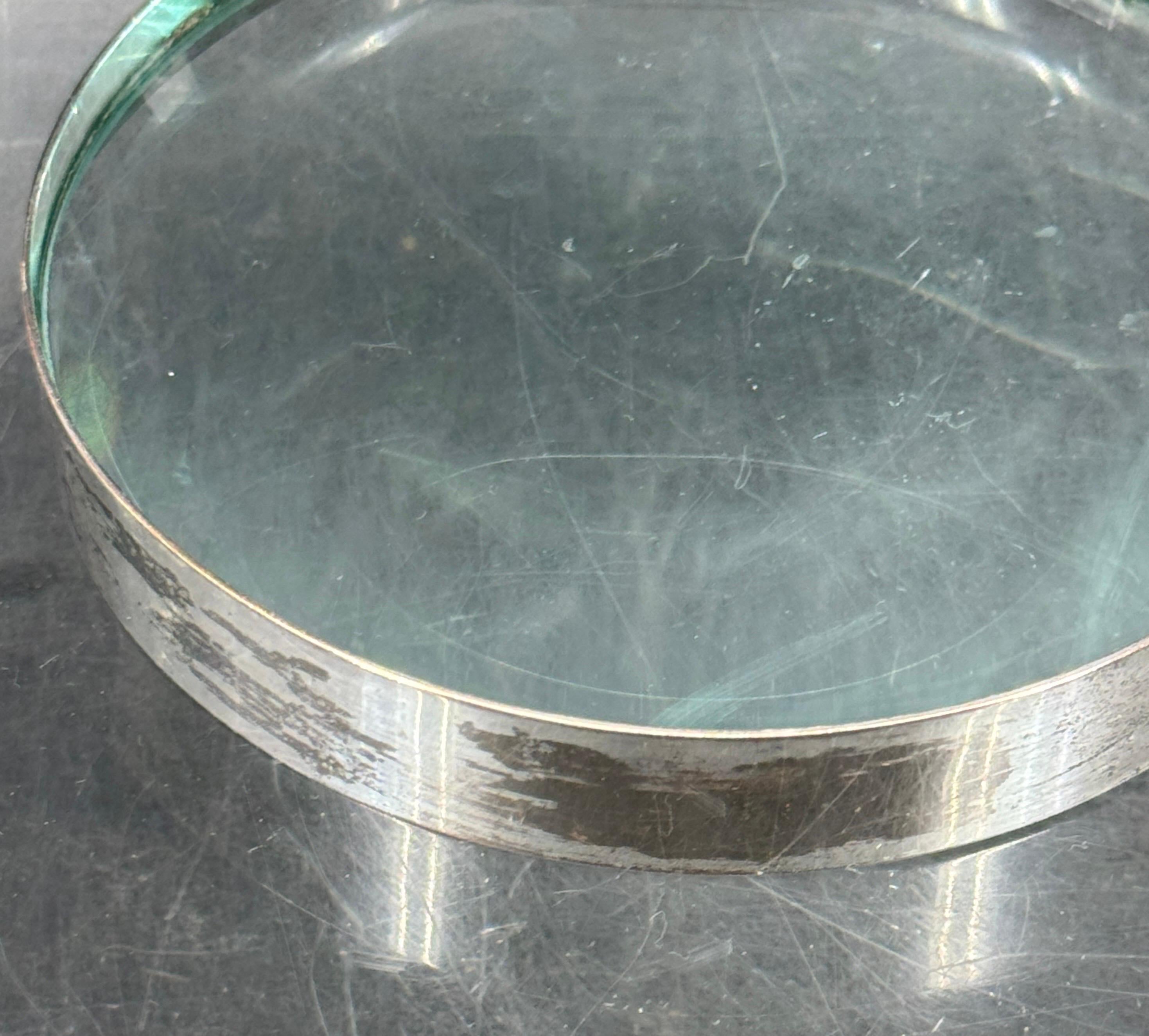 Lupa vintage de plata con mango de cuerno de antílope en venta 3