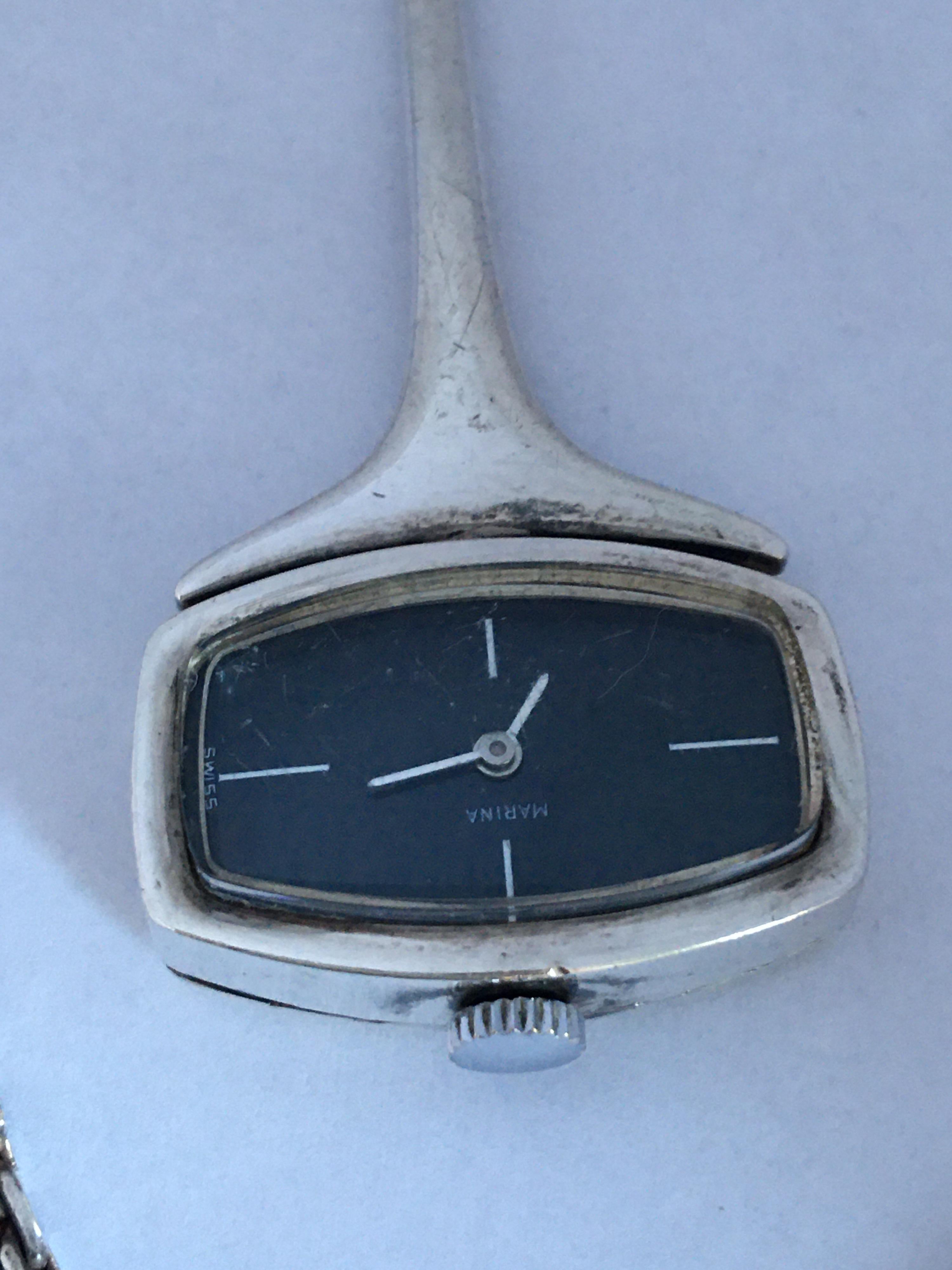 This beautiful pre-owned vintage mechanical pendant watch is in good working condition and it is ticking well. 

There are some visible signs of ageing and wear with tiny scratches on the glass and the watch case. It comes with a 28 inches length