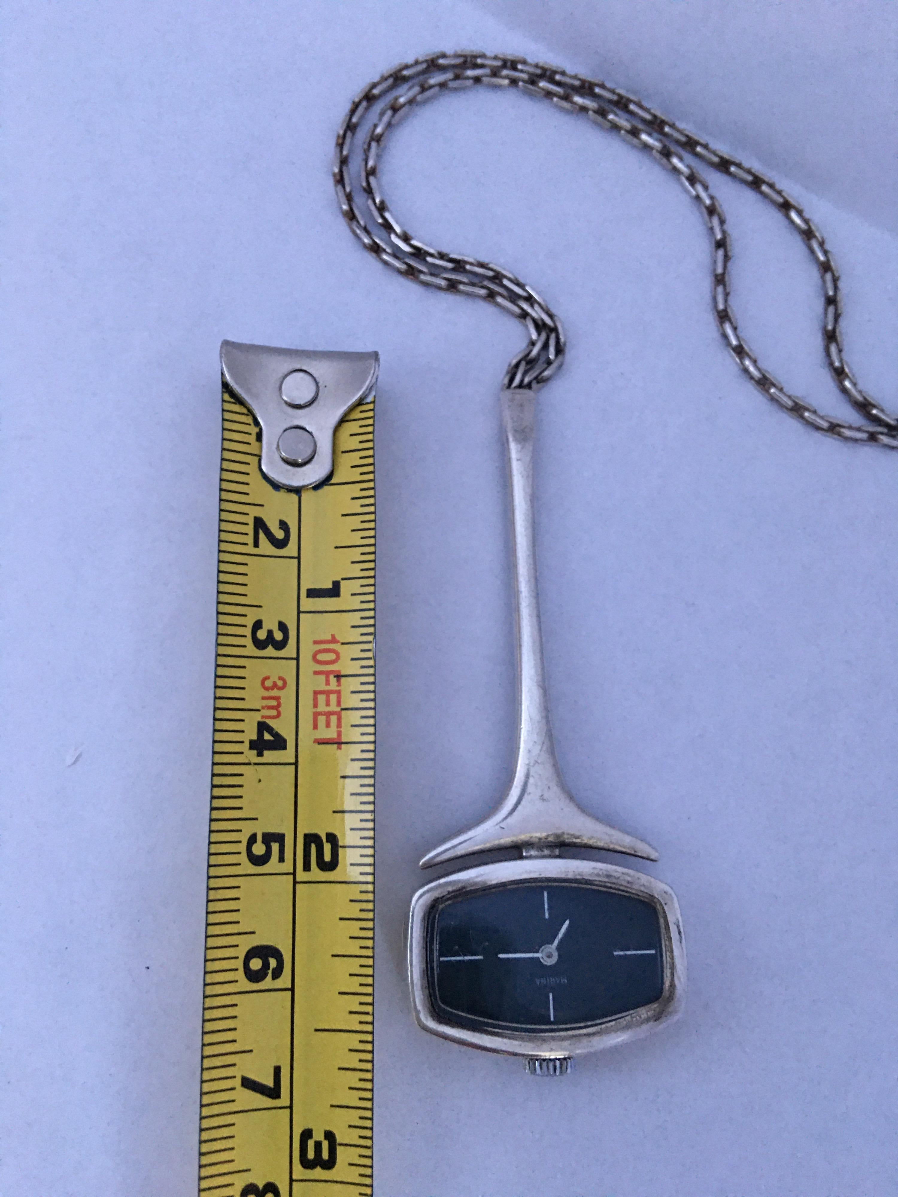 Vintage Silver Manual-Winding Pendant Watch In Good Condition For Sale In Carlisle, GB