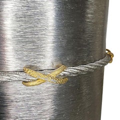 Vintage Silver Metal and Gold Waste Basket Cover by Stylebuilt