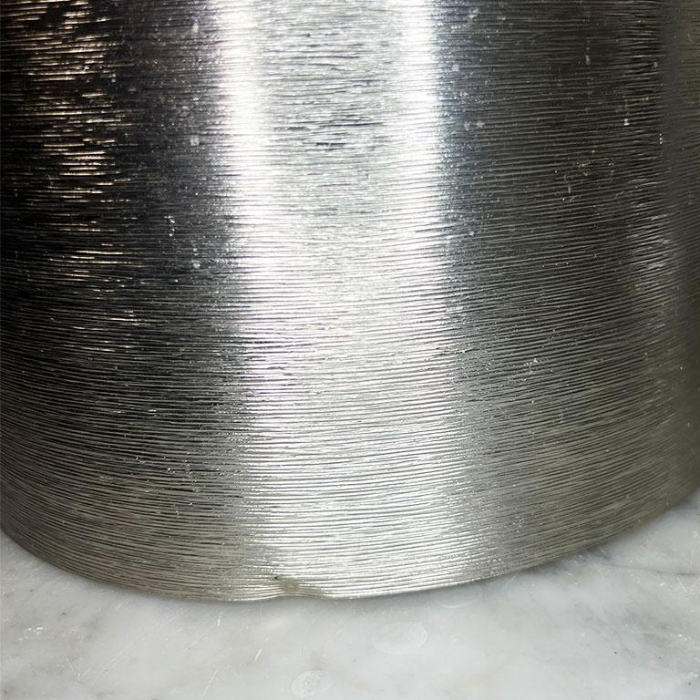 American Vintage Silver Metal and Gold Waste Basket Cover by Stylebuilt