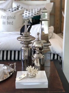 Vintage Silver Metal Round Finial