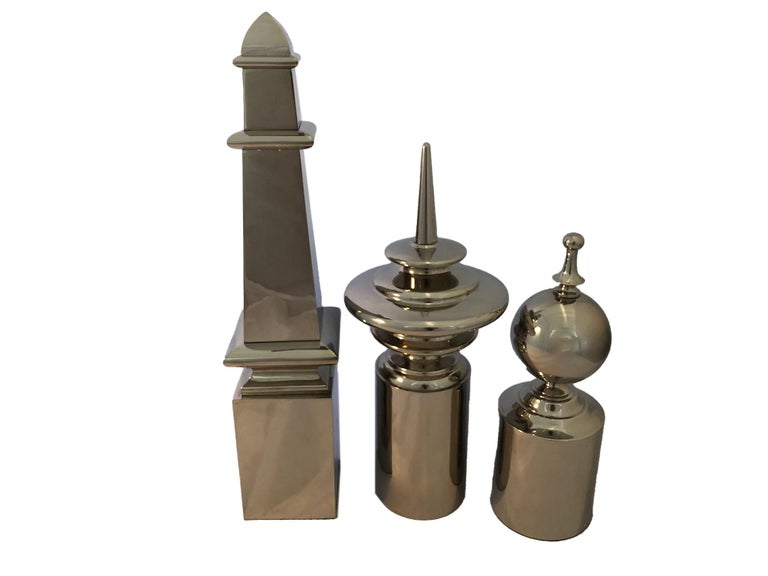 Vintage Silver Metal Round Finial at 1stDibs