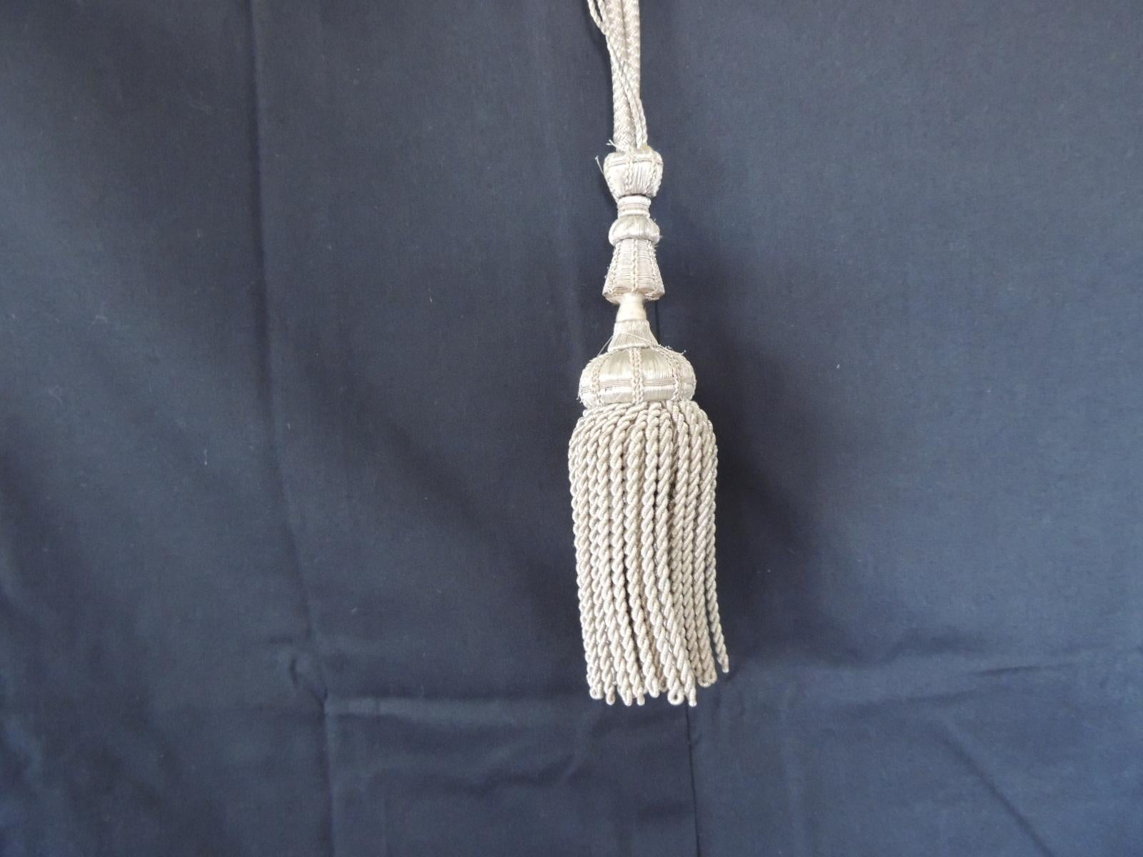 Empire Vintage Silver Metallic Threads Long Decorative Tassel