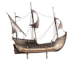 Vintage Silver Model of Sailing Ship "HMS ROYAL", Early 20th Century