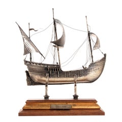 Vintage Silver Model of Sailing Ship "HMS ROYAL", Early 20th Century