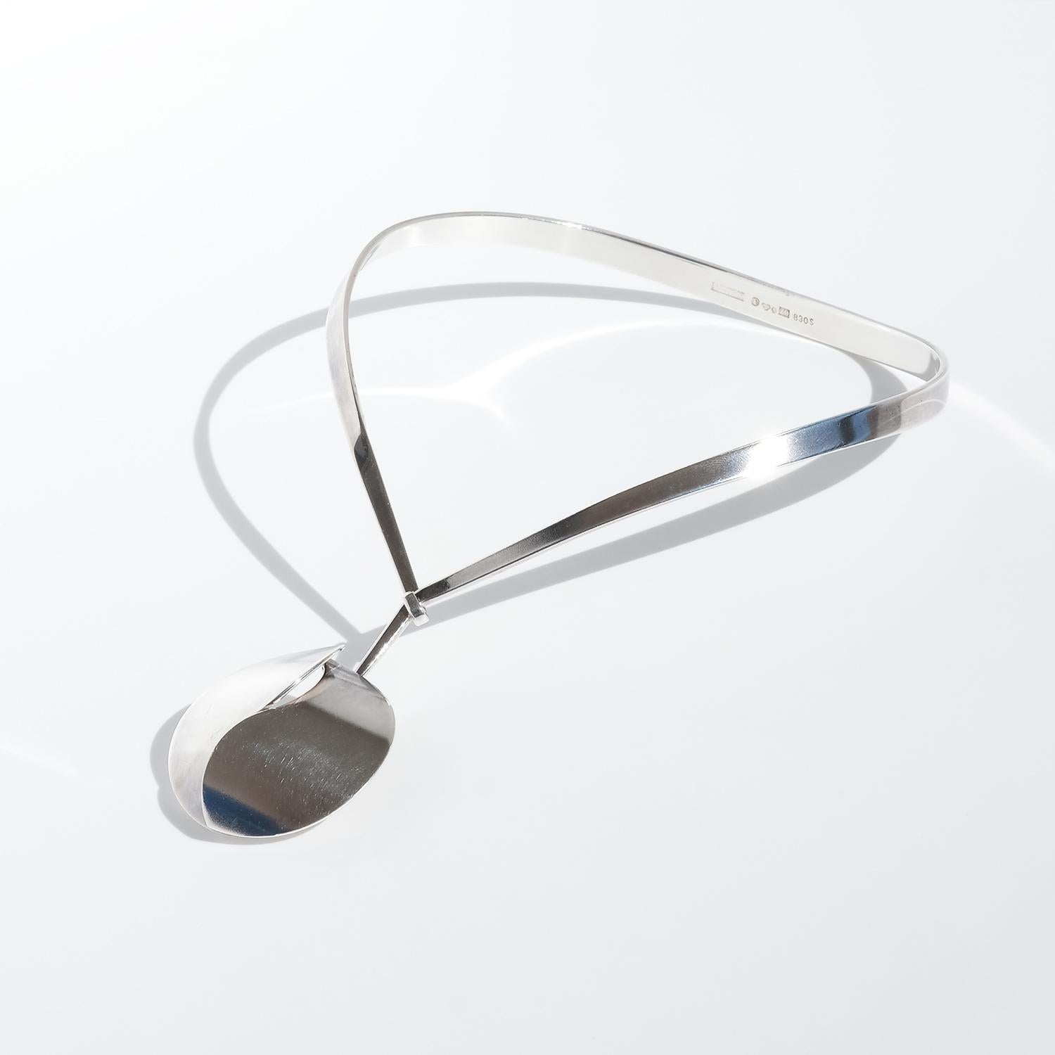 Silberner Halsring im Vintage-Stil von Alton Guldvaru, hergestellt 1974 im Angebot 3