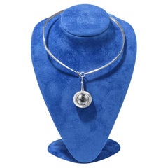 Vintage Silver Neck Ring by Bengt Liljedahl and Pendant by Ove Bohlin Made 1966