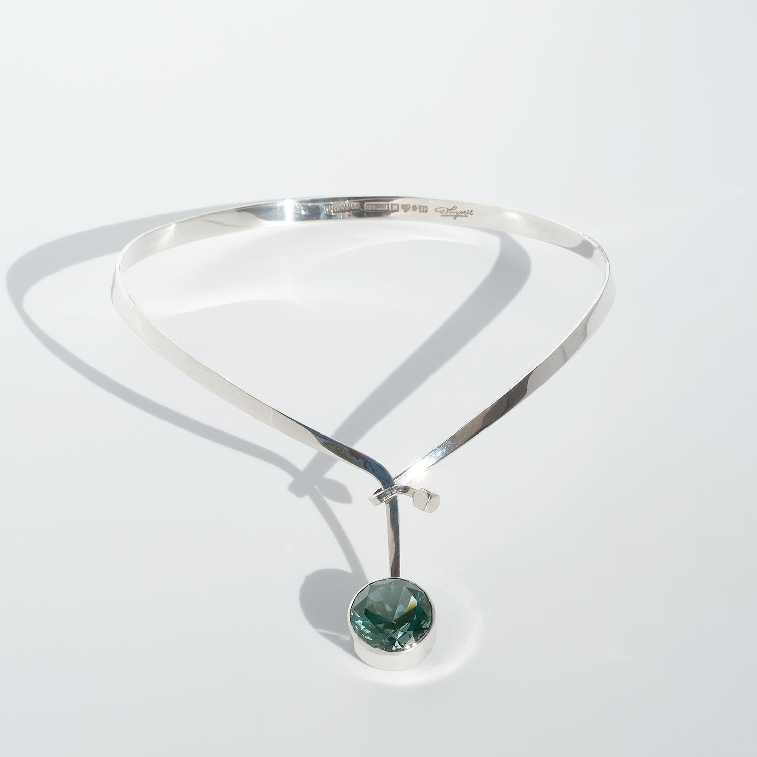 Silberner Halsring im Vintage-Stil des schwedischen Meisters Gert Thysell, hergestellt im Jahr 1969 im Zustand „Gut“ im Angebot in Stockholm, SE