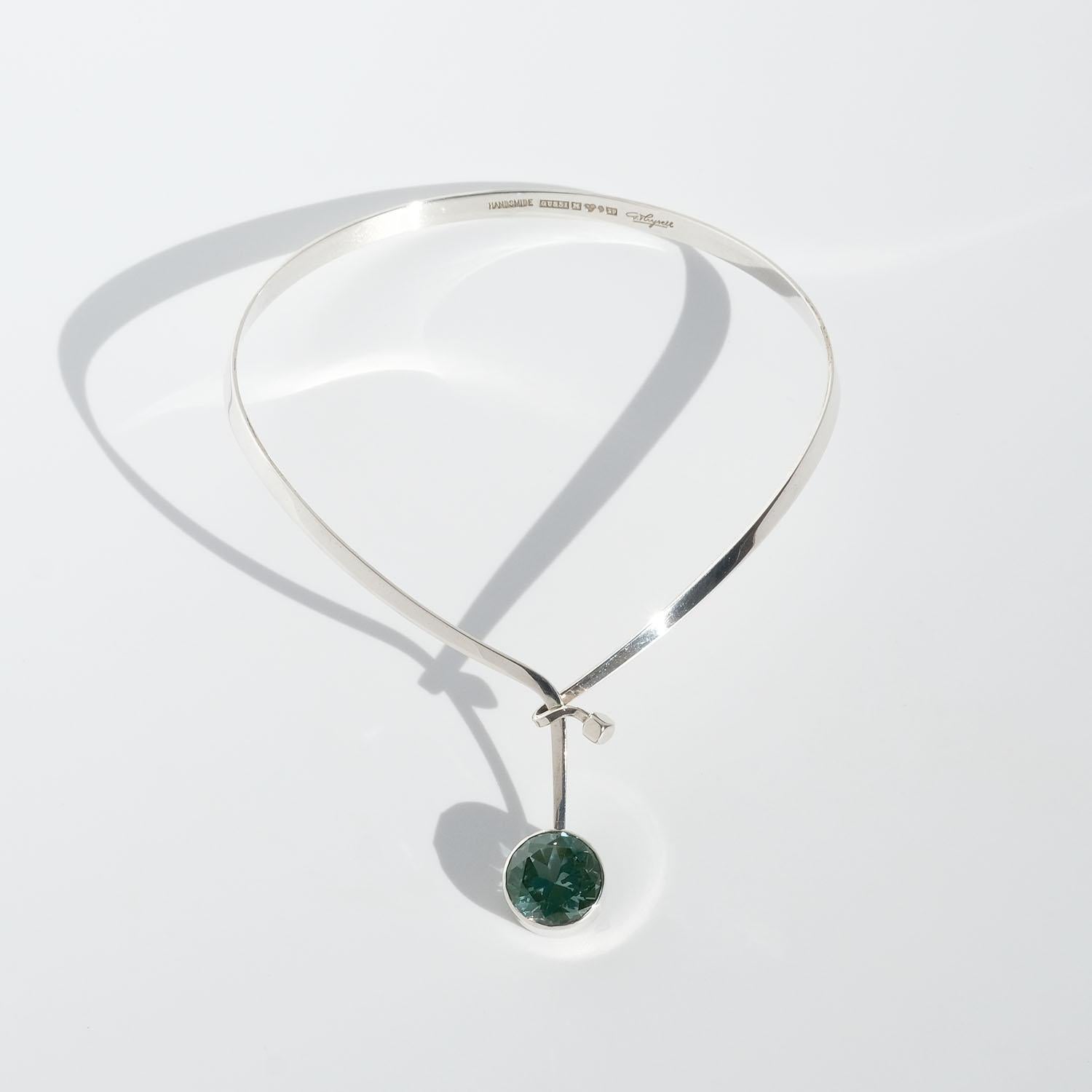 Silberner Halsring im Vintage-Stil des schwedischen Meisters Gert Thysell, hergestellt im Jahr 1969 im Angebot 2