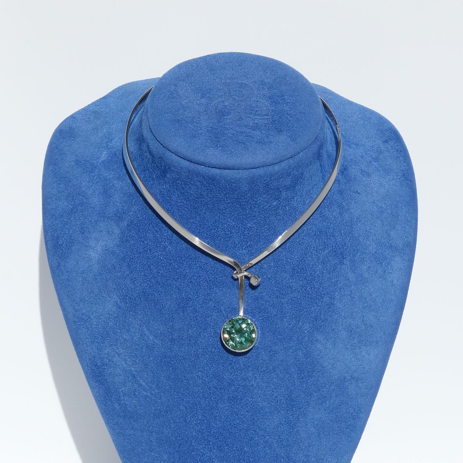 Silberner Halsring im Vintage-Stil des schwedischen Meisters Gert Thysell, hergestellt im Jahr 1969 im Angebot 5