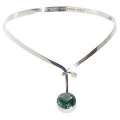 Vintage Silver Neck Ring by Swedish Master Gert Thysell Made Year 1969