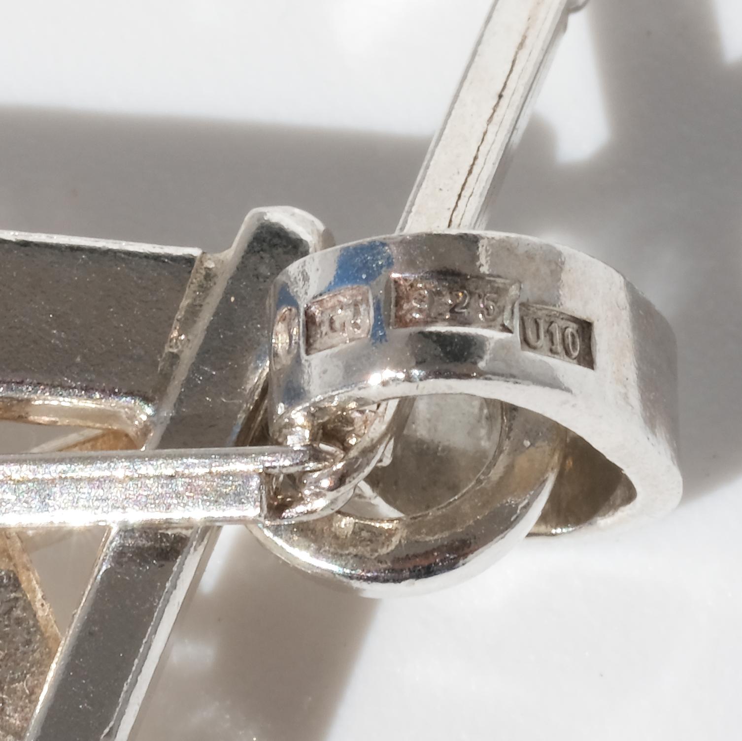 Collana d'argento vintage di Claës Giertta del 1994 in vendita 6