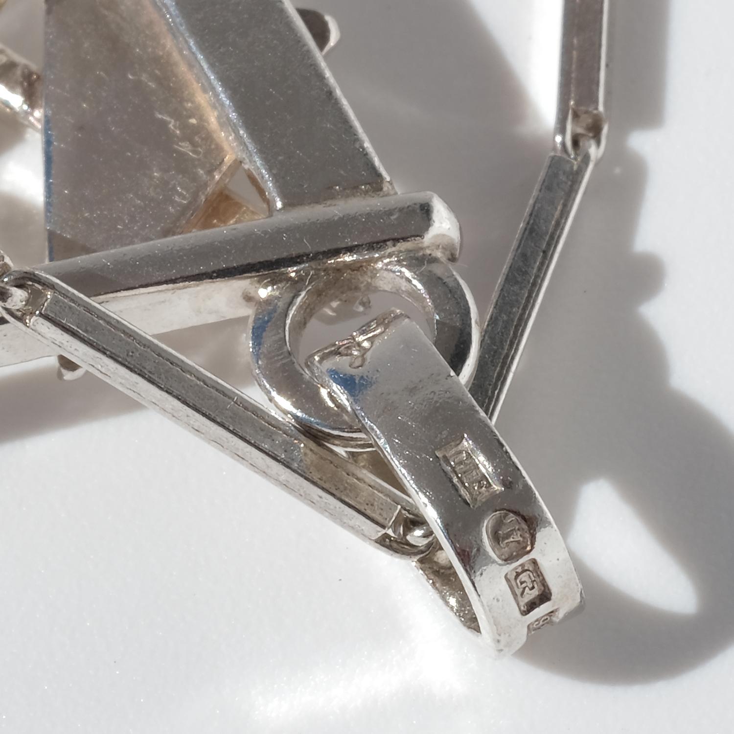 Collana d'argento vintage di Claës Giertta del 1994 in vendita 5