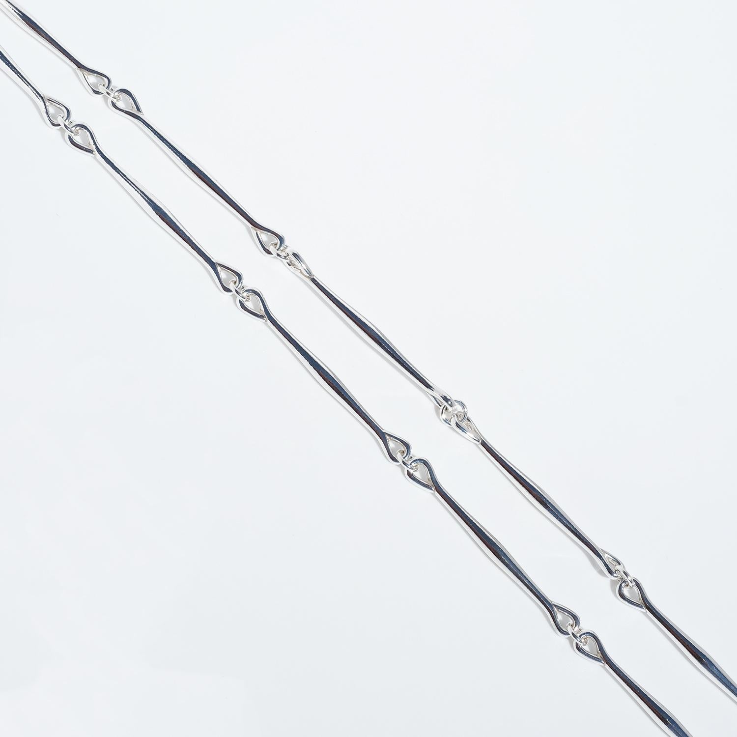 Vintage Silver Necklace by Georg Jensen For Sale 3