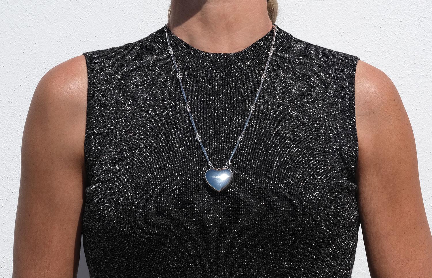 Vintage Silver Necklace by Georg Jensen For Sale 4
