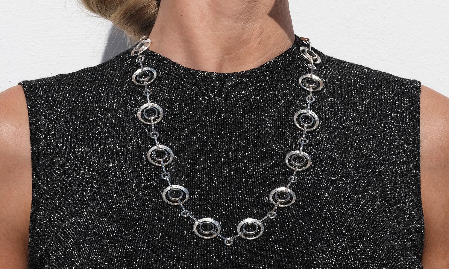 Vintage Silver Necklace by Noko Etsuko Made 1976 For Sale 2