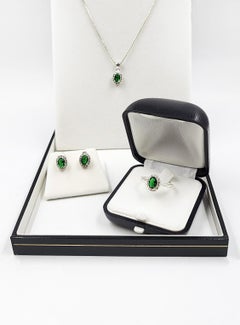 Vintage Silver Necklace, Earrings, and Ring Set