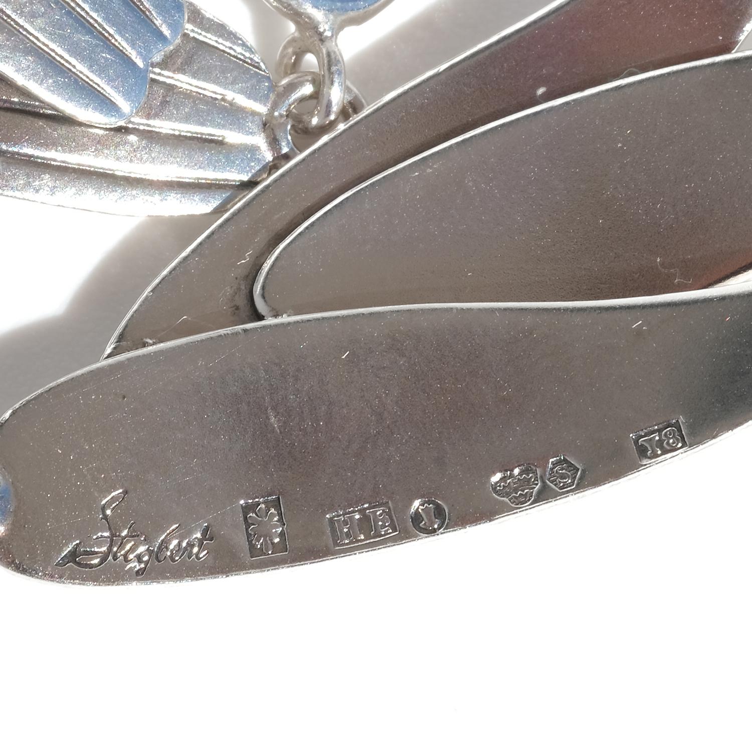 Vintage silver necklace made 1945 by Ateljé Stigbert. For Sale 3