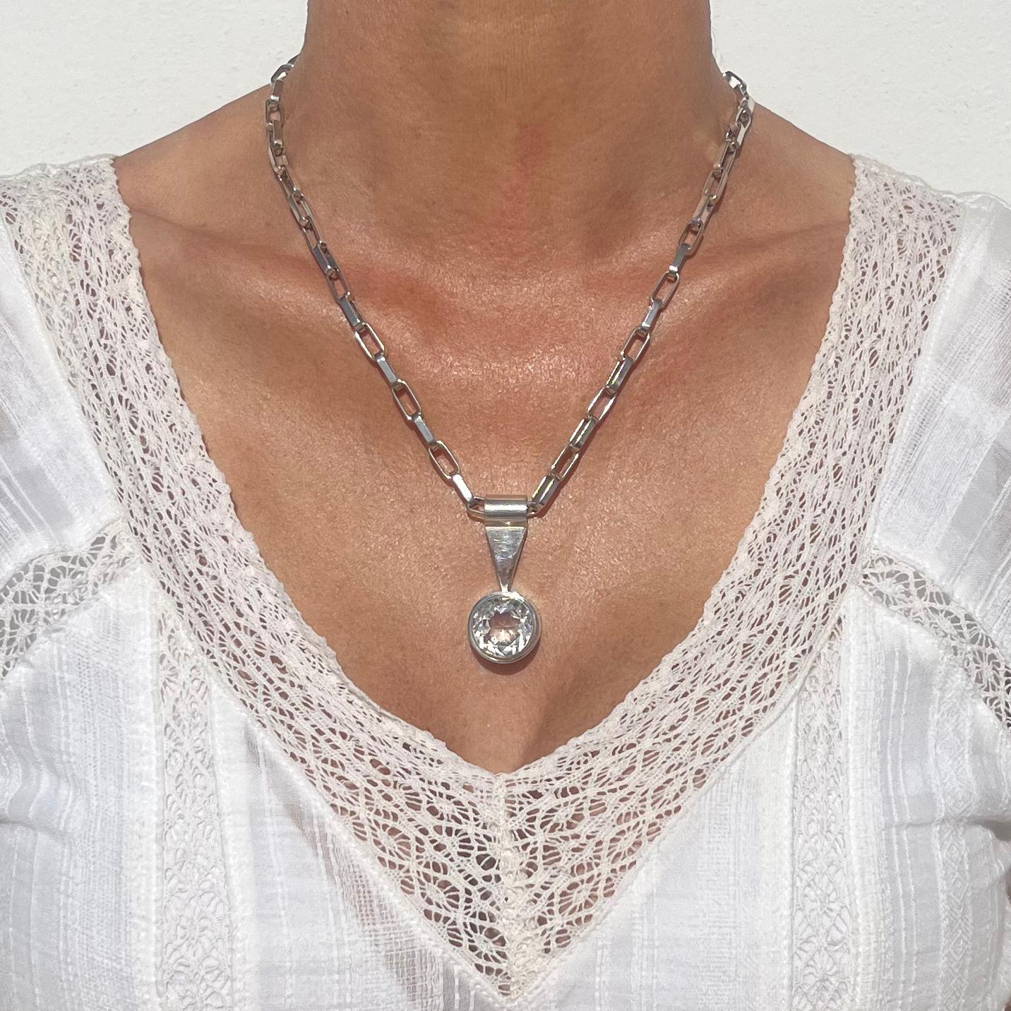 Vintage silver necklace made by Swedish master Anders Högberg 1968 For Sale 2