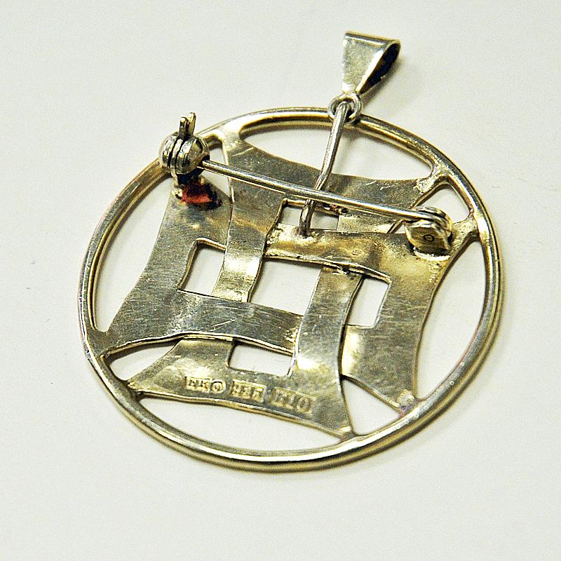 Swedish Vintage Silver Necklace or Brooch by Smycka Kumla, Sweden, 1979